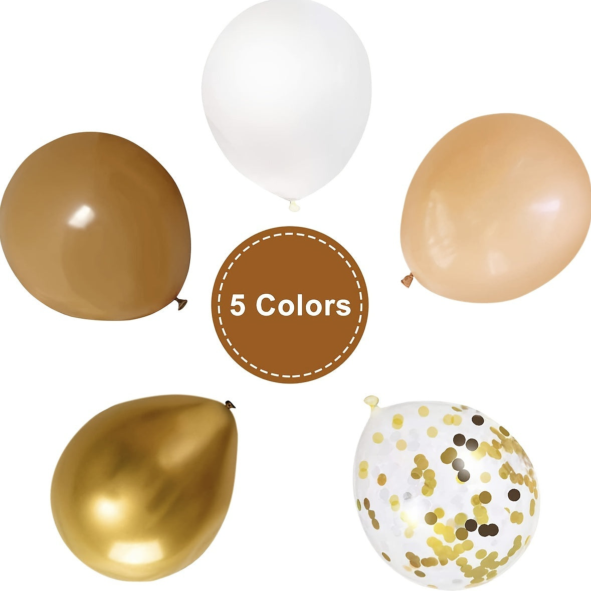 50pcs Brown Nude Golden Confetti Balloons Set for Party