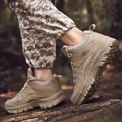 Men's Hiking Boots Lace Up, Wear Resistant Outdoor Shoes for Climbing