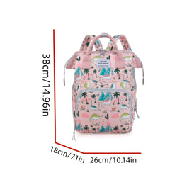 Spacious Pink/Gray Diaper Backpack with Pockets