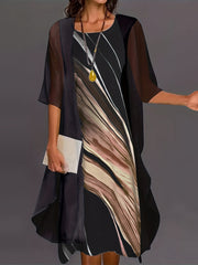 Women's Plus Marble Print Tank Dress & Sleeve Cover Up Set