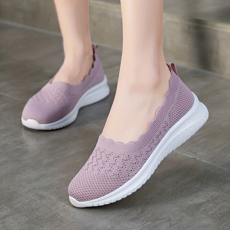 Women's Slip On Breathable Shoes Comfortable Plain Toe Solid Shoes