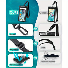 Waterproof Phone Pouch Clear Bag For Beach Camping Swimming