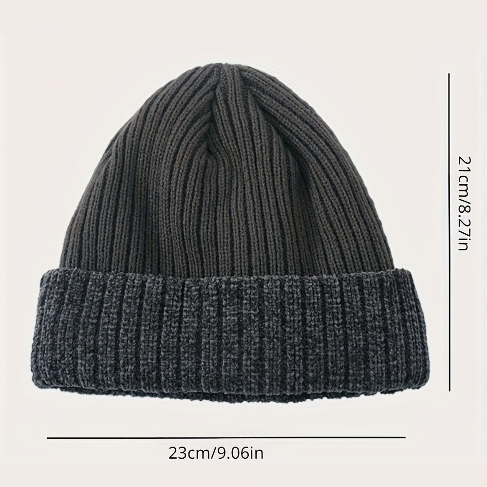 Winter Velvet Warm Knitted Beanie Hat for Ski Cycling