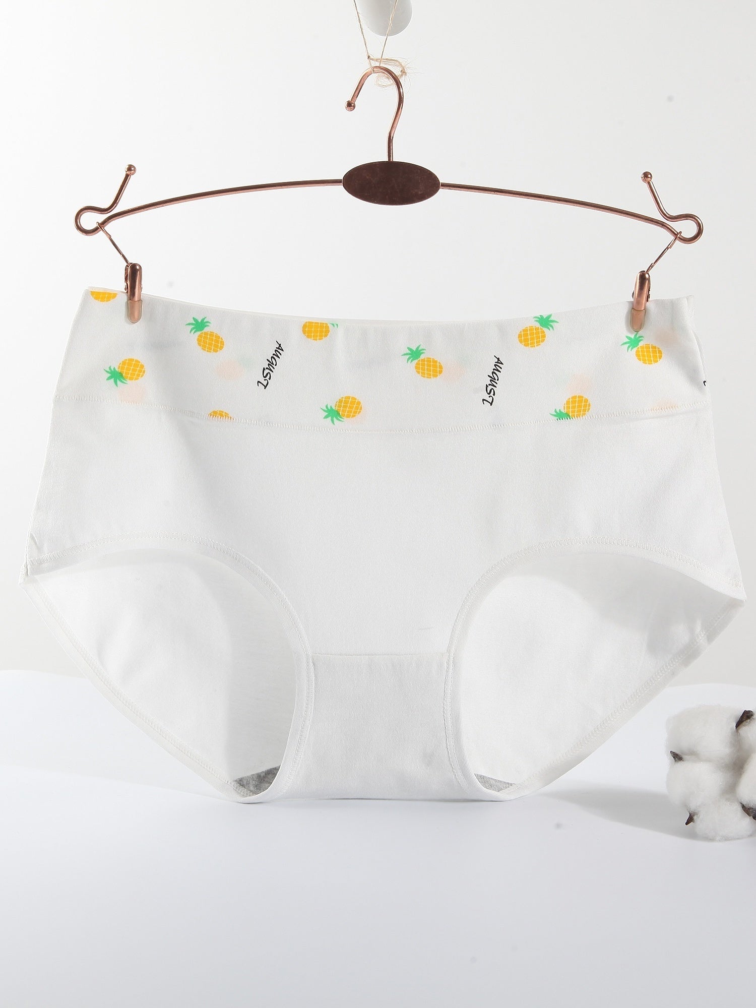 5pcs Print High Waist Briefs Comfy & Stretch Intimates Panties