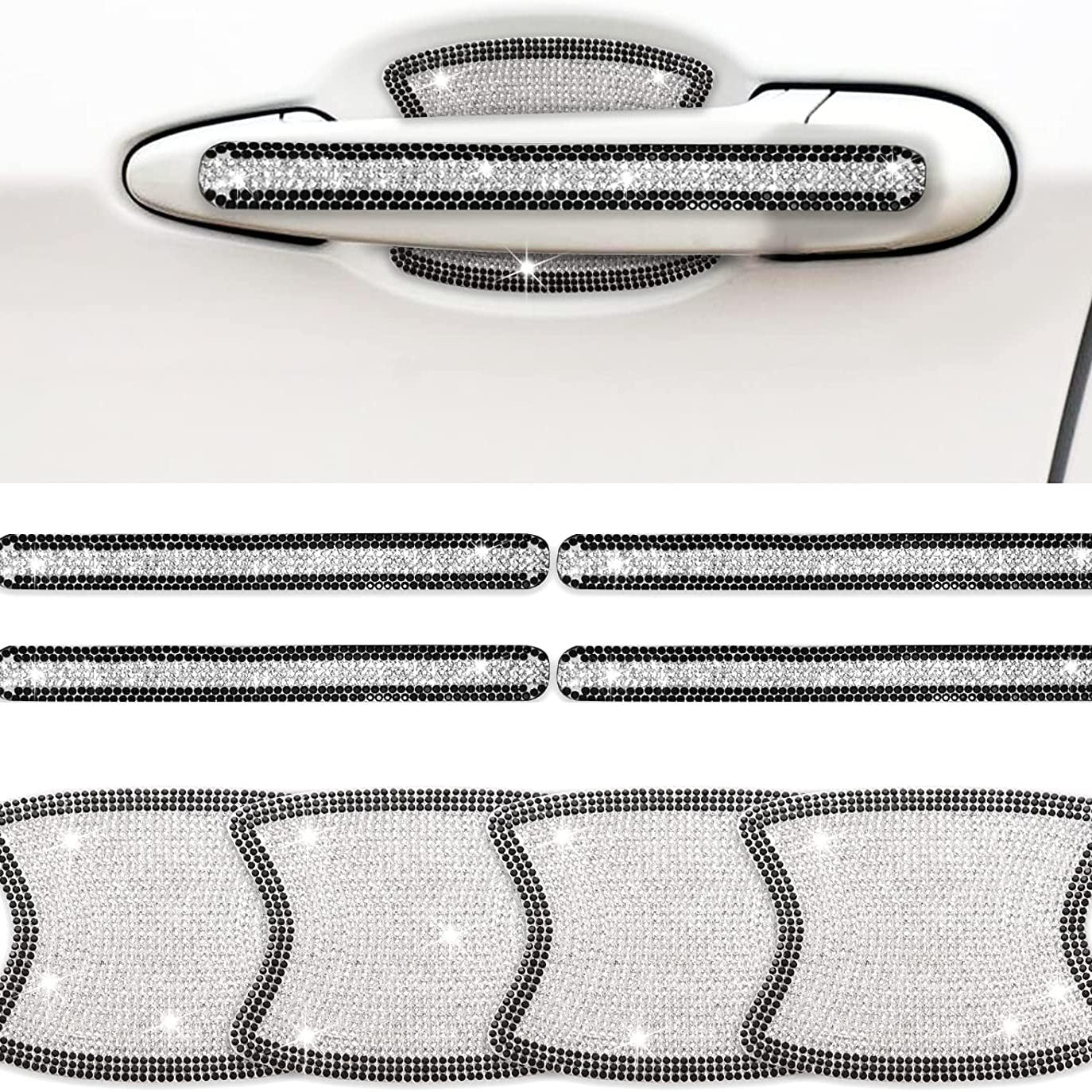 8Pcs Rhinestone Car Door Handle Stickers