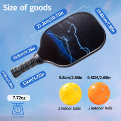 Shollar Pickleball Paddle Set with 4 Balls, 2 Rackets, and Bag