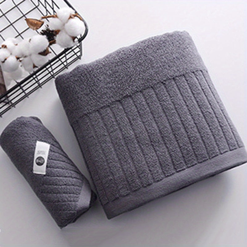Soft Solid Bath Towel Water Absorbent 27x55in