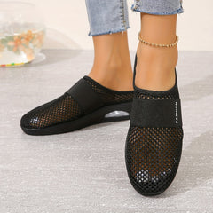 Solid Mesh Sports Slippers Air Cushion Backless Sandals Women Footwear