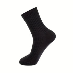 Men's Striped Crew Socks, Moisture Wicking, All Season, 5 Pairs