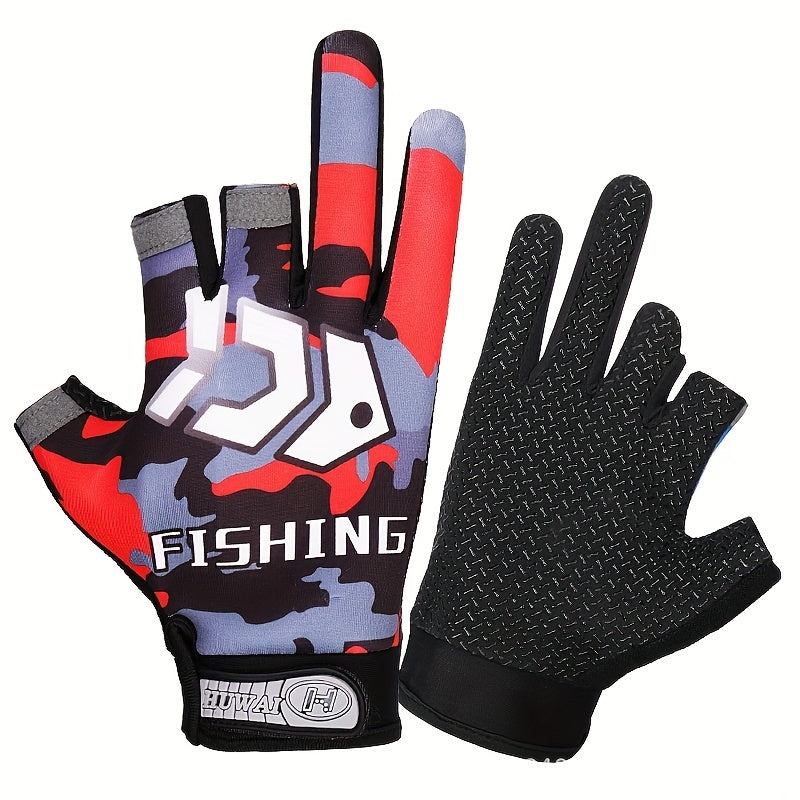 Breathable Anti Skid Fishing Gloves 3 Finger Dexterity Grip