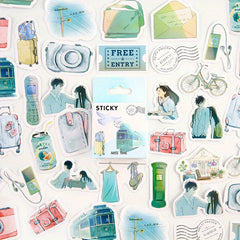 46pcs Cartoon Stickers Kids Journal Decor Small Pattern Stickers