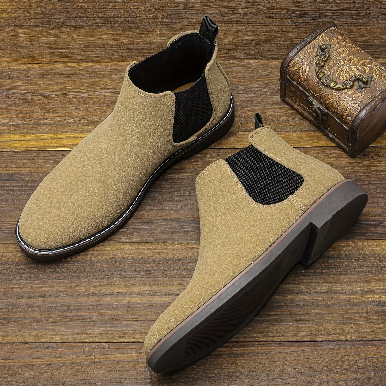 Men's Chelsea Boots Round Toe Ankle Boots
