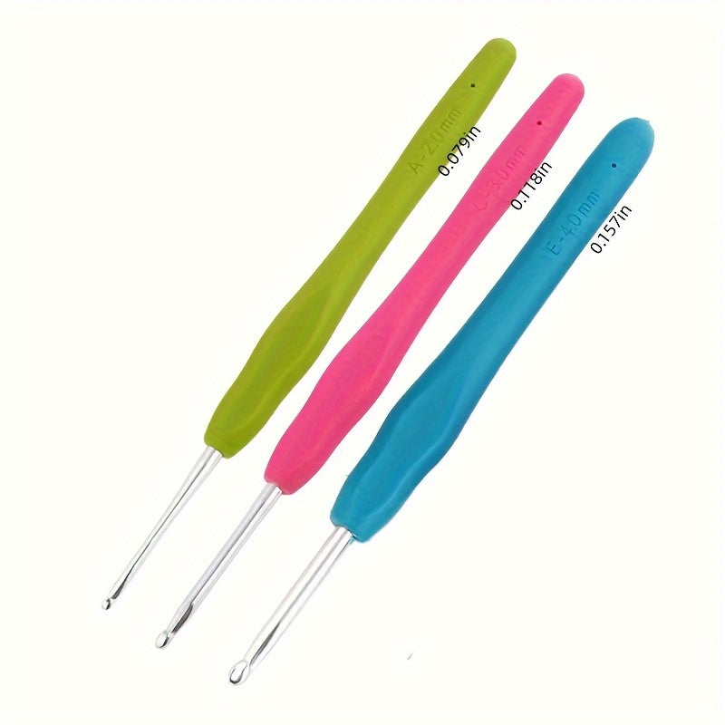 Colorful Soft Handle Crochet Hooks Ergonomic Soft Grip Crochet Needle Set