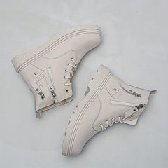 Women's Non-slip Zipper Snow Boots - Warm Thick Bottom Sneakers