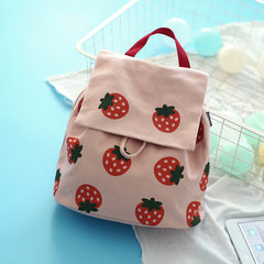 Strawberry Canvas Small Backpack Lightweight for Boys Girls