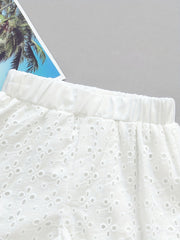 Toddler Girls Flowers Lace Trim Cotton Shorts Kids Summer Clothes