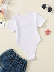 Toddler Girls Letter Graphic Rompers Onesie Kids Summer Clothes