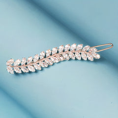 Zircon Leaf Hair Clip Side Clip Head Jewelry for Women Girls