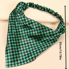 Geometric Anime Print Triangle Scarf Elastic Turban Bandana Head Wrap