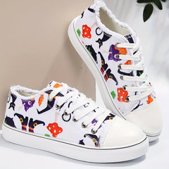 Halloween Print Skate Shoes Lightweight Breathable Low Top Sport Shoes