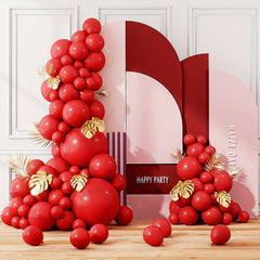 87pcs Red Balloons for Birthday, Wedding & Baby Shower Decor