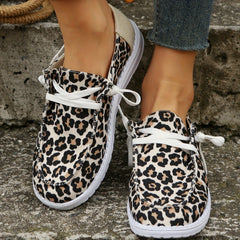 Women's Geometric Pattern Canvas Shoes Lightweight Loafers