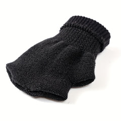 Boys Woolen Knitted Gloves, Warm & Elastic Five Finger Glov