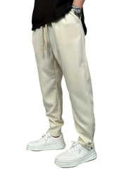 Solid Linen Pants Men's Loose Baggy Trousers Breathable Outdoors Hip Pop Style