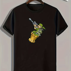 Hunter Print Men's Graphic T-shirt for Summer