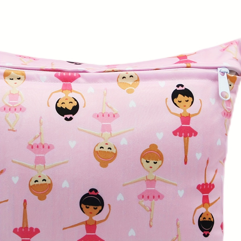 Girl Print Diaper Bag with Zipper Closure