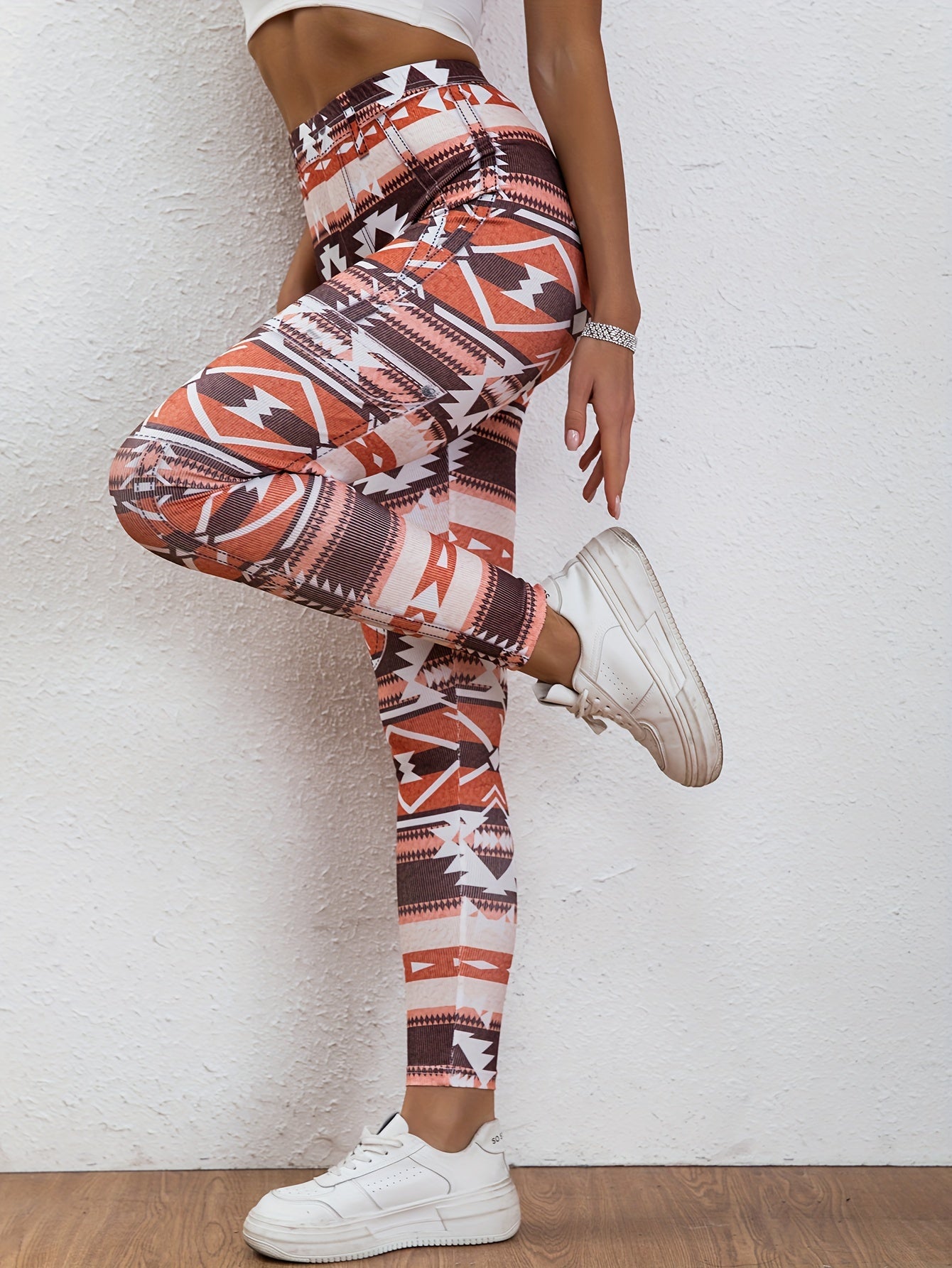 Geometric Pattern Yoga Pants High Stretch Leggings