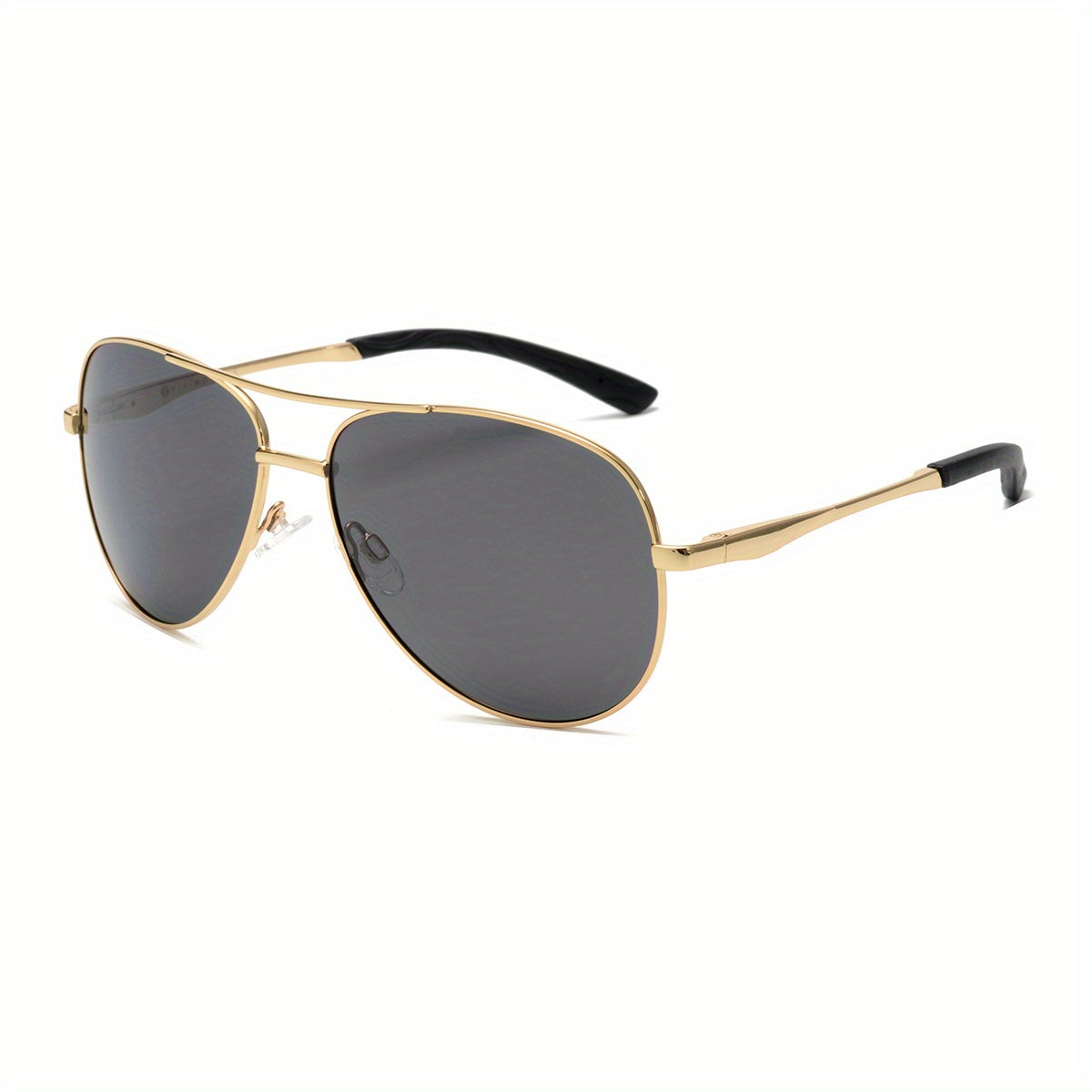 OUWEN Aviator Sunglasses Men Golden Frame Smoke Lens UV Protection