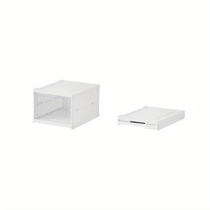 Folding Shoe Box With Door Dustproof Shoes Storage Box Household Organizer