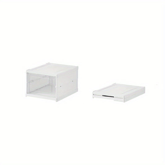 Folding Shoe Box With Door Dustproof Shoes Storage Box Household Organizer