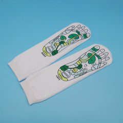Acupoints Print Socks & Massage Stick Women's Stockings