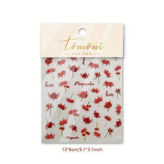 Elegant Floral Saffron Nail Art Stickers