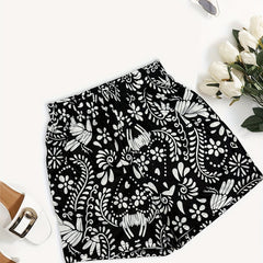 Floral Print Elastic Waist Shorts for Women