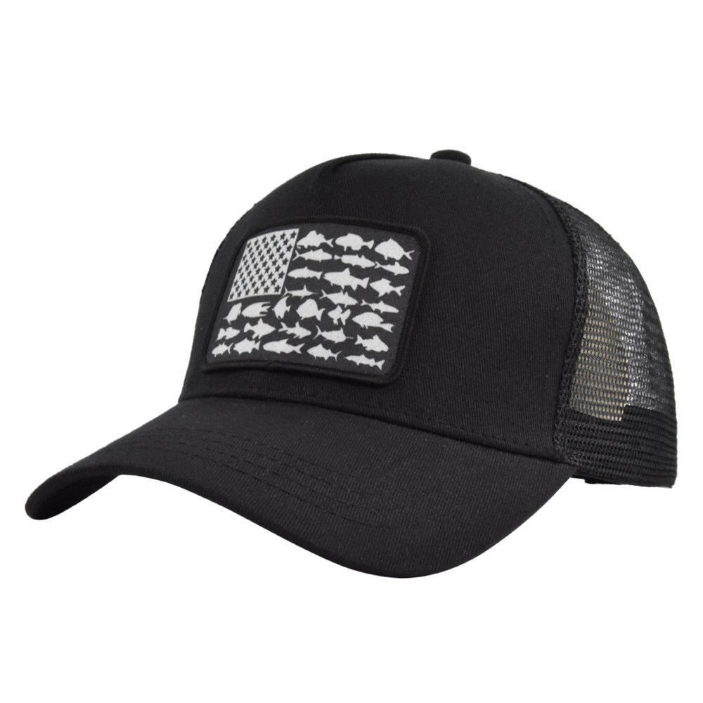 American Fish Flag Baseball Cap for Fishing and Hiking