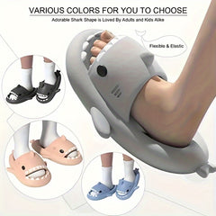 Boy's Cartoon Shark Lightweight Slippers Non Slip Slide Slippers
