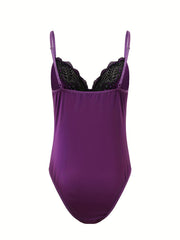 Lace V Neck Teddy Bodysuit