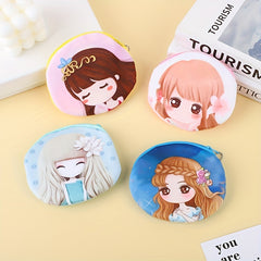 Girls Cartoon Zipper Coin Purse Wallet Storage Bag Plush Key Bag