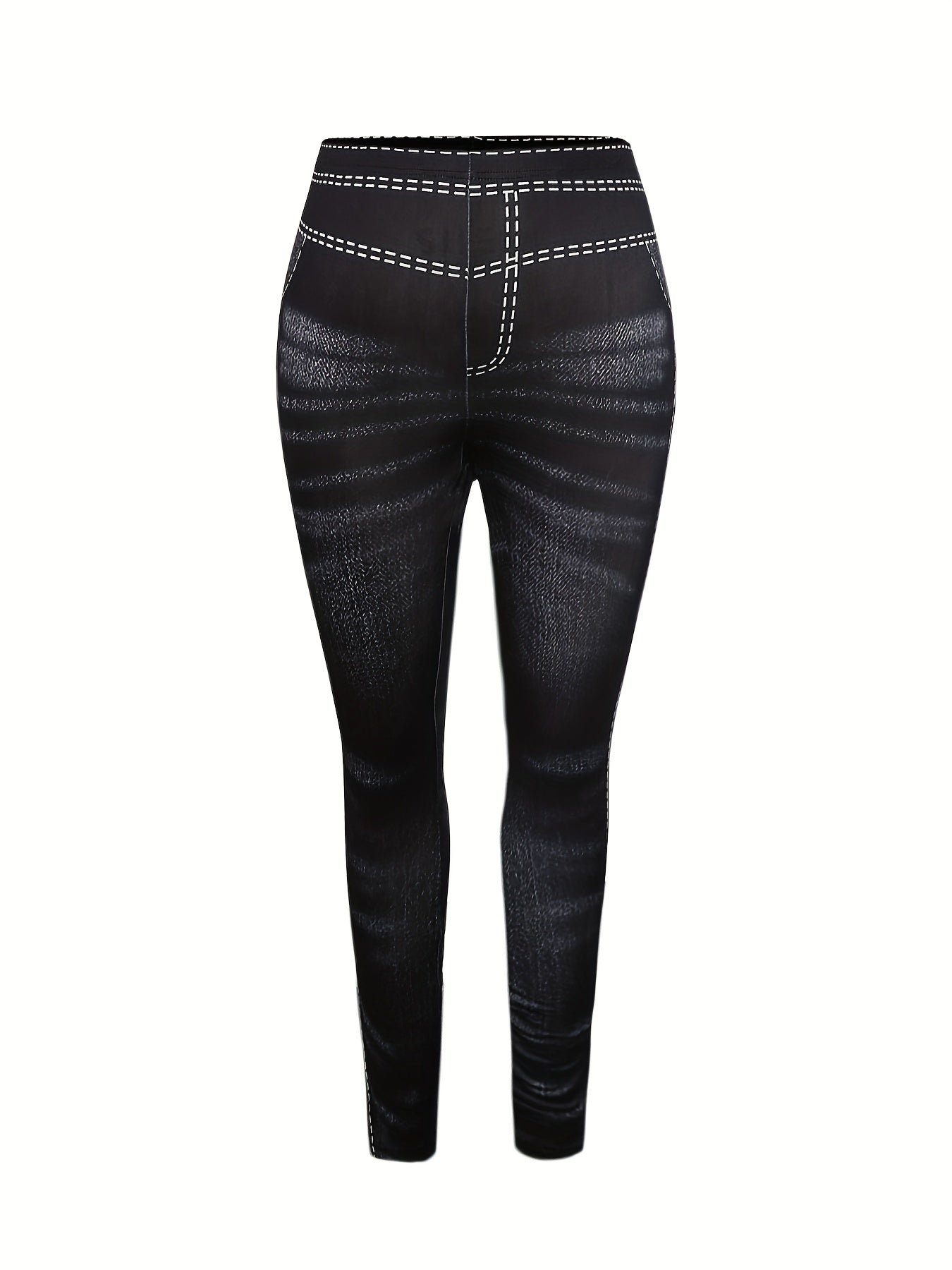 Denim Print High Stretch Fitness Leggings