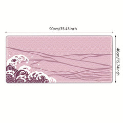Pink Wave Gaming Mouse Pad Large Desk Mat 35.4x15.7 Inch