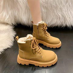 Women's Non Slip Snow Boots Warm Medium Tube Zipper Shoes