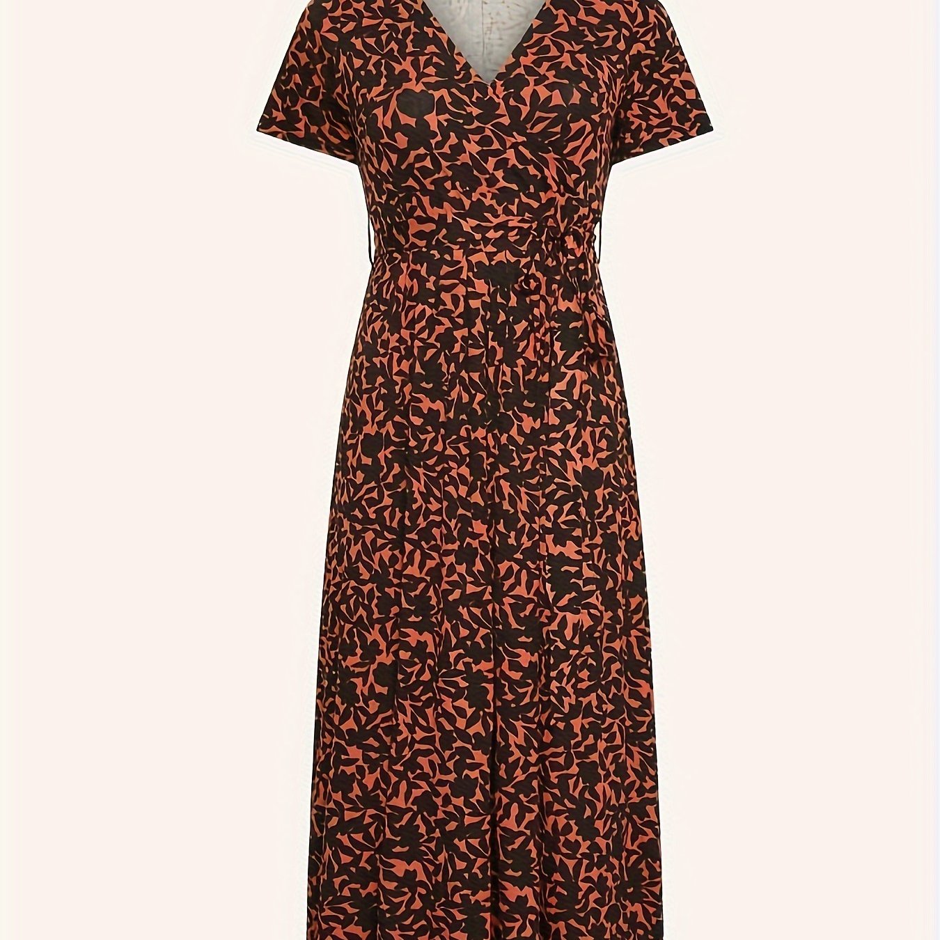 Allover Print Short Sleeve Dress