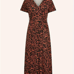 Allover Print Short Sleeve Dress