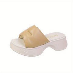 Women's Chunky Heeled Platform Slide Sandals