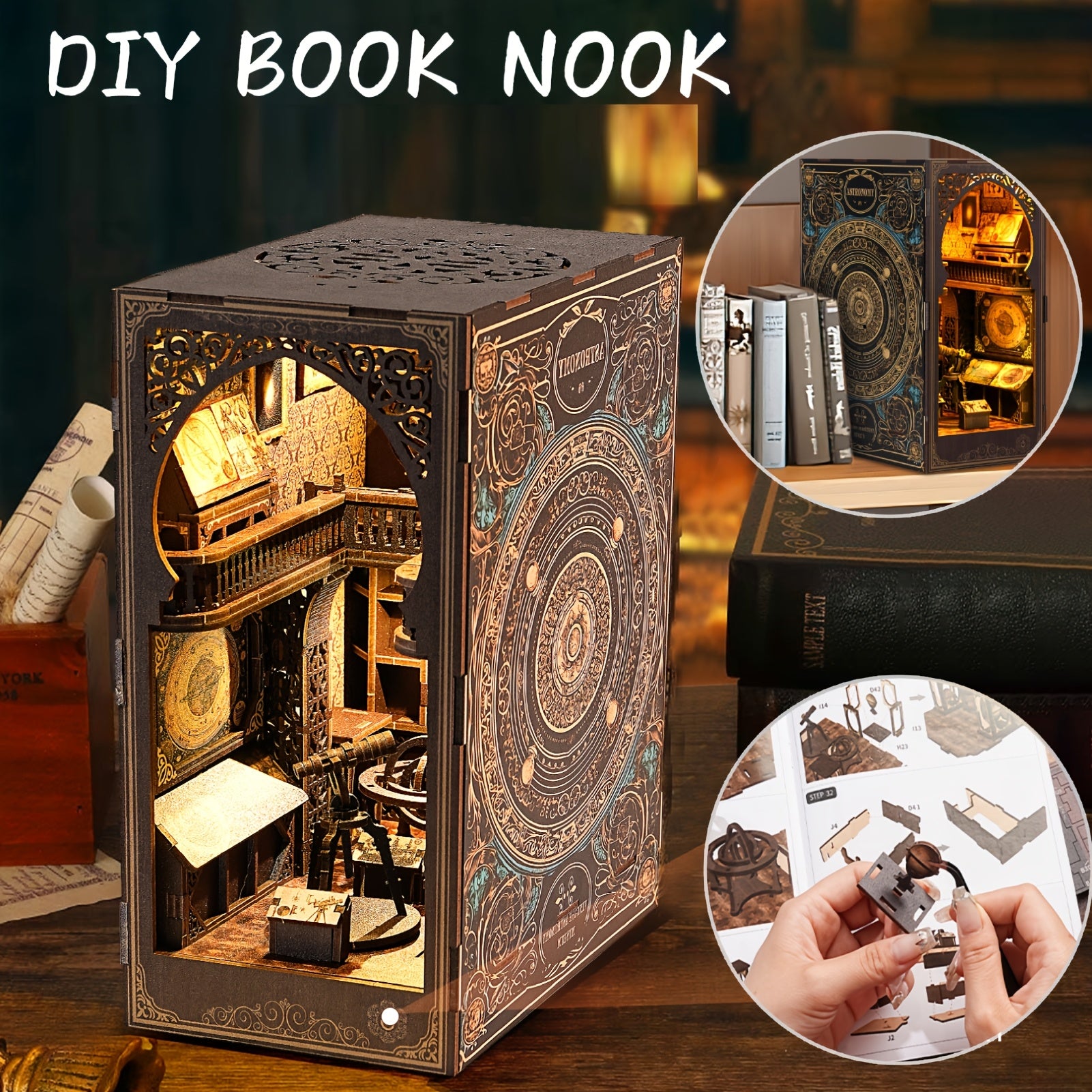 3D Dollhouse Bookshelf Puzzle Decorative Bookends