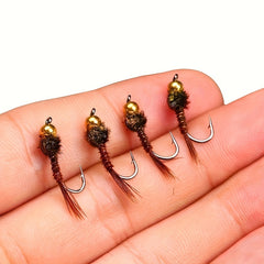 16pcs Bead Head Pheasant Tail Nymph Fly Trout Fishing Lure Sinking Fly