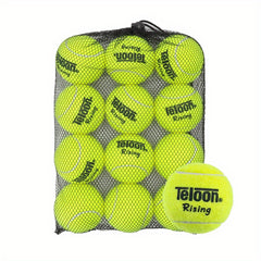 12pcs Pressureless Tennis Balls w/ Mesh Bag for Training & Exercise